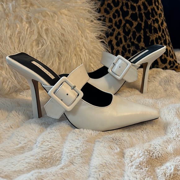 TOPSHOP Ivory Mules With Buckles size 39 - Picture 1 of 9